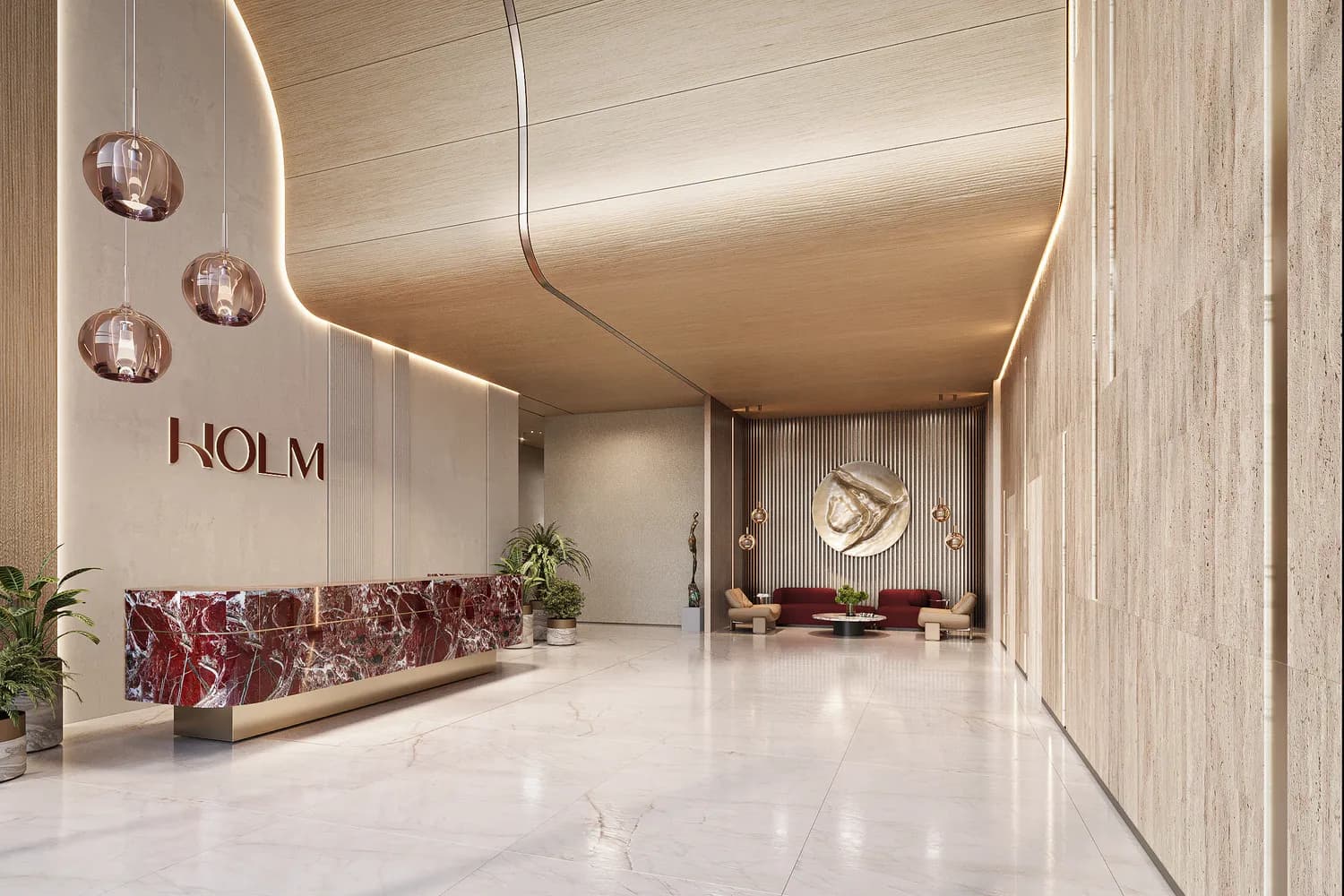 The arrival lobby at HOLM One